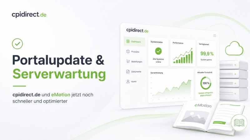 Portal update and server maintenance for cpidirect.de and eMotion